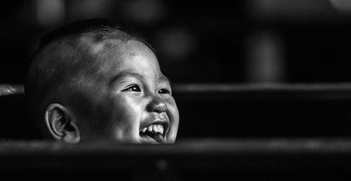 Close-up portrait of happy boy