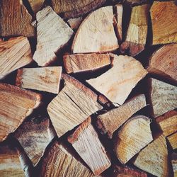 Full frame of firewood