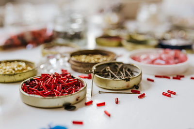 Close-up of food on table