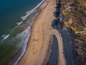 Aerial top view of the atlantic coast near montalivet