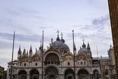 View of saint mark basilica in venice against cloudy sky