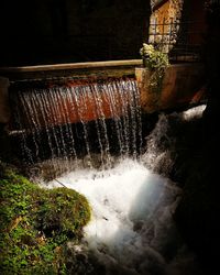 Water splashing on dam