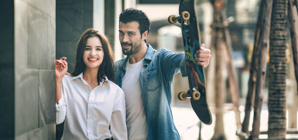 Portrait of a smiling young couple