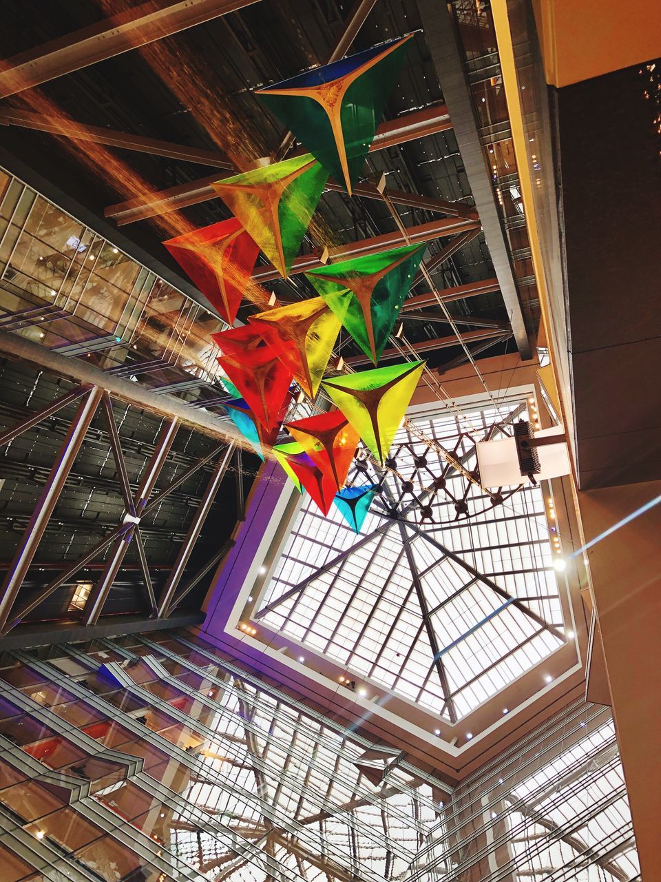 LOW ANGLE VIEW OF ILLUMINATED CEILING