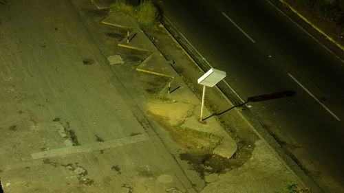 High angle view of piano