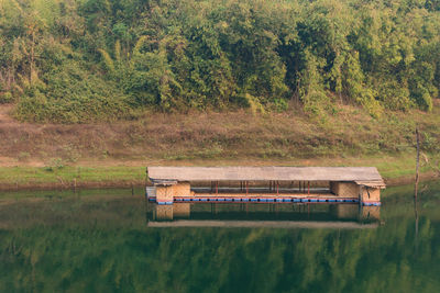 Scenic view of lake by trees