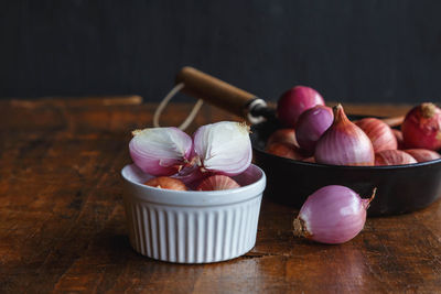 Close-up of vegetables in bowl on table