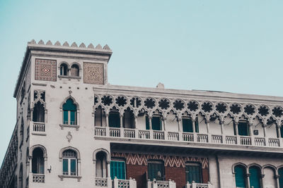 Low angle view of historical building against clear sky