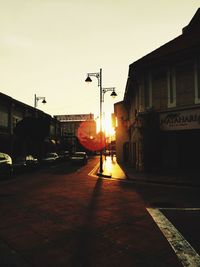 Street light at sunset