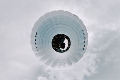 Directly below shot of hot air balloon against sky