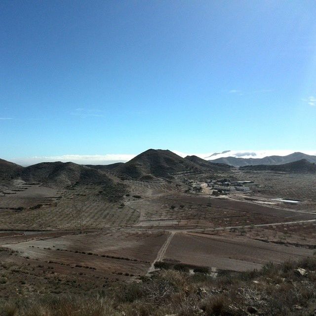 mountain, clear sky, mountain range, landscape, copy space, tranquil scene, tranquility, scenics, blue, beauty in nature, nature, non-urban scene, remote, physical geography, desert, outdoors, idyllic, day, geology, no people