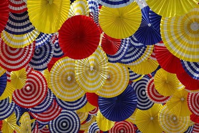 Full frame shot of colorful paper decoration