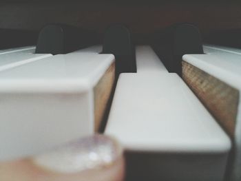 Detail shot of piano keys