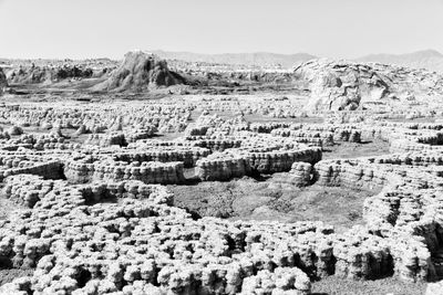 High angle view of rock formations