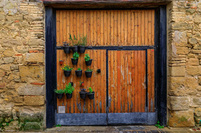 Closed wooden door