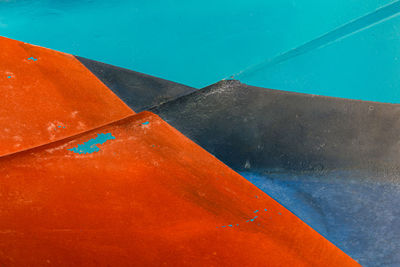 High angle view of red umbrella