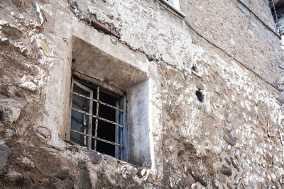 Low angle view of abandoned building