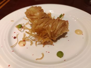 High angle view of meal served in plate