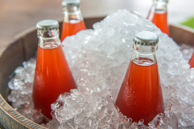 Close-up of drink in glass on table