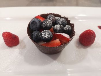 Close-up of dessert in plate