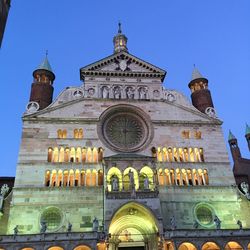 Low angle view of building against clear sky