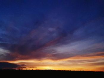 Scenic view of dramatic sky during sunset