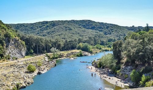 High angle view of river