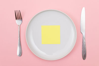 Directly above shot of empty plate on table