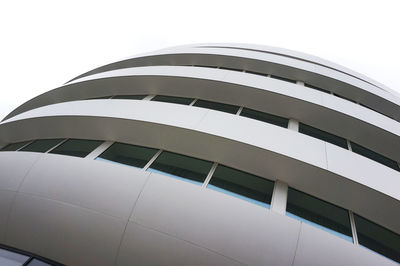 Low angle view of modern building against clear sky