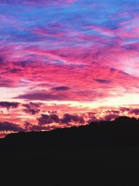 Scenic view of dramatic sky during sunset