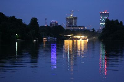 Illuminated city at night