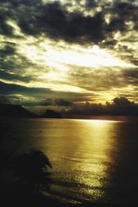 Scenic view of sea during sunset