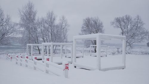 View of snow covered field