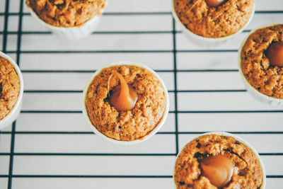 Processes of preparation muffins close-up.