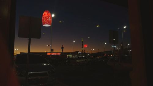 Traffic on road in city at night