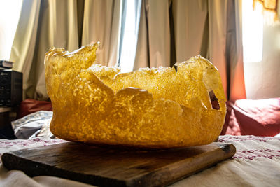 Close-up of bread on table