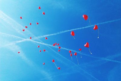 Low angle view of colorful balloons