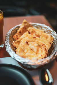 Close-up of food on table