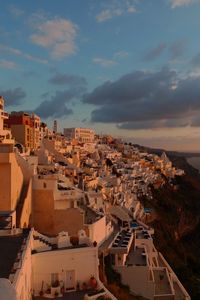 High angle view of townscape against sky