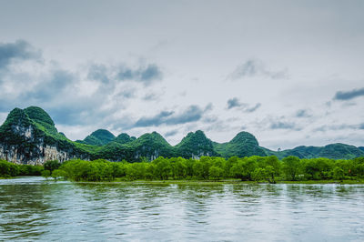 View of lake with mountain in background