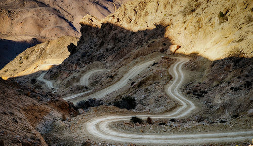 Aerial view of mountain road