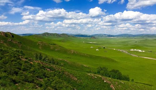 Scenic view of field against sky