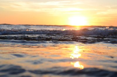 Scenic view of sea during sunset