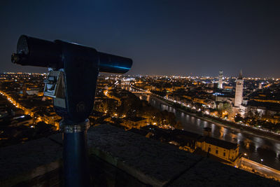 View of city at night