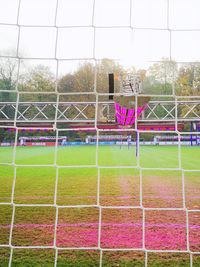 View of soccer field against sky