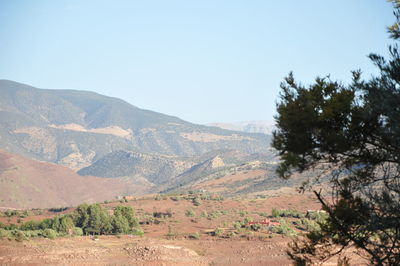 Scenic view of landscape against clear sky