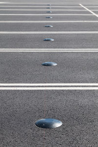 High angle view of empty road