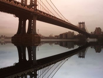 Golden gate bridge over river against sky