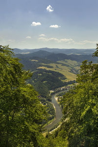 High angle view of landscape against sky