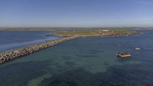 High angle view of sea against sky